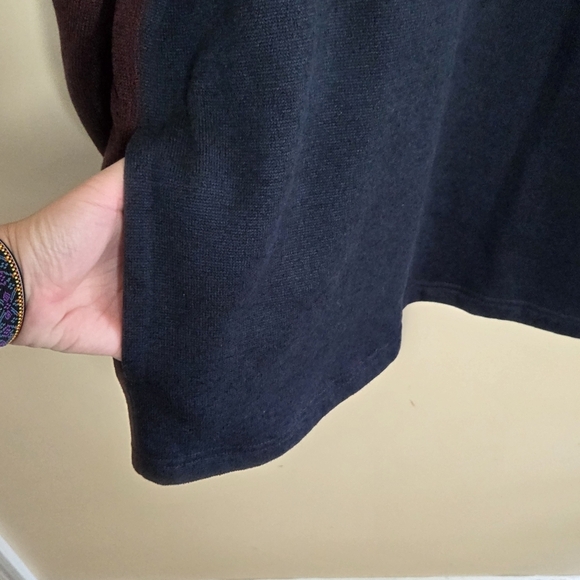 Sonoma | Colorblock Navy & Maroon Snap Mockneck Sweater Fleece Size XL - Picture 3 of 5